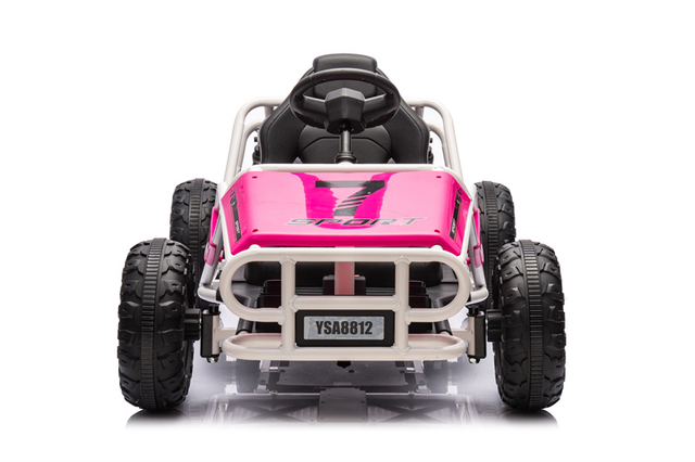 24V 2024 NYHED Boys White Ride p&aring; UTV med radiostyring